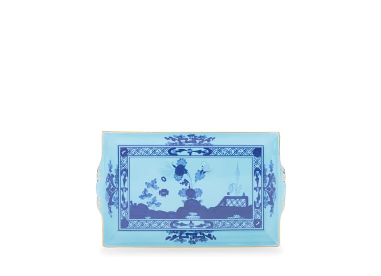 Ginori Oriente Italiano Iris Rectangular Tray w/Handles - Charles Mayer