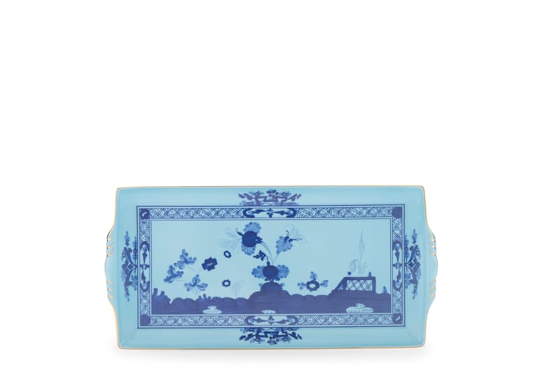 Ginori Oriente Italiano Iris Large Rectangular Tray w/Handles - Charles Mayer