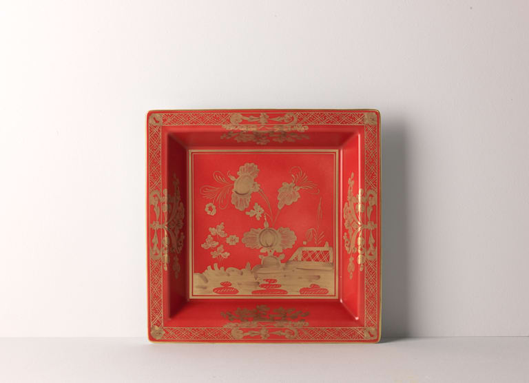 Ginori Oriente Italiano Rubrum Large Square Tray - Charles Mayer