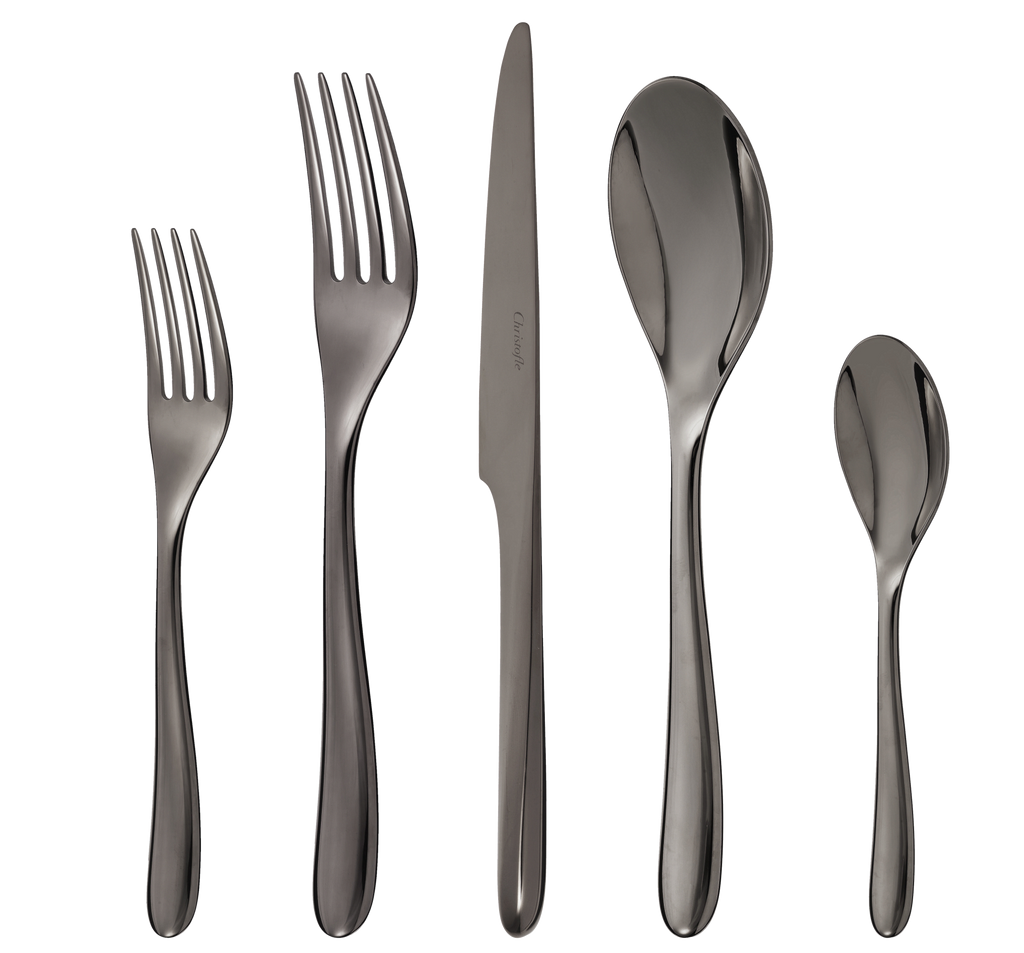 Christofle L'Ame Noir Stainless 5 Pc. Setting - Charles Mayer