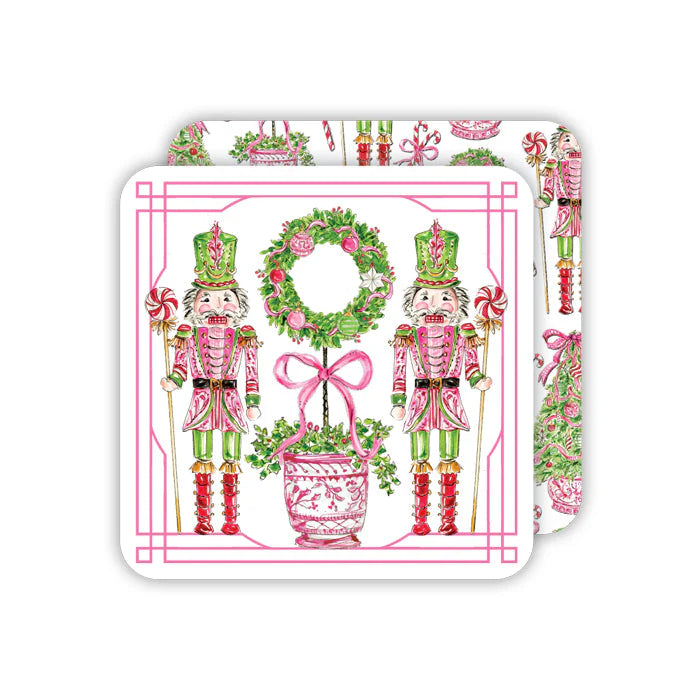Rosanne Beck Pink Peppermint Nutcrackers Coasters - Charles Mayer