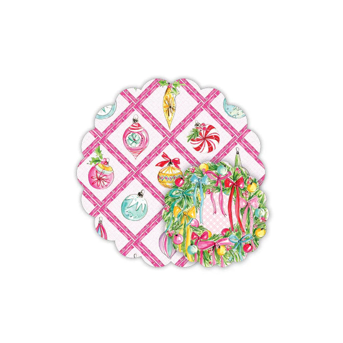 Rosanne Beck Pink Ornaments Doily Set - Charles Mayer