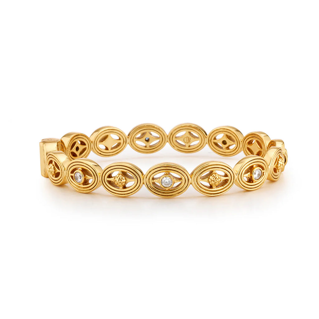 Capucine De Wulf Monique Clear CZ Gold Hinged Bangle - Charles Mayer