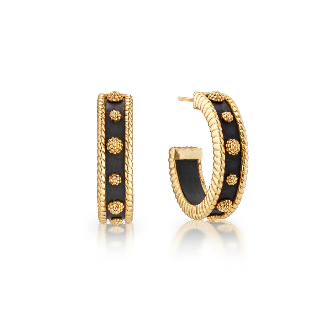 Capucine De Wulf Berry Ebony Medium Hoop Earring - Charles Mayer