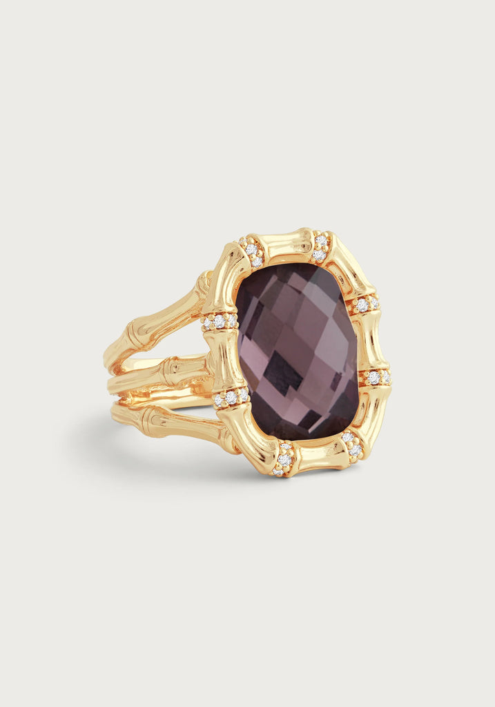 Anabel Aram Bamboo with Iridescent Amethyst Ring, Size 7 - Charles Mayer
