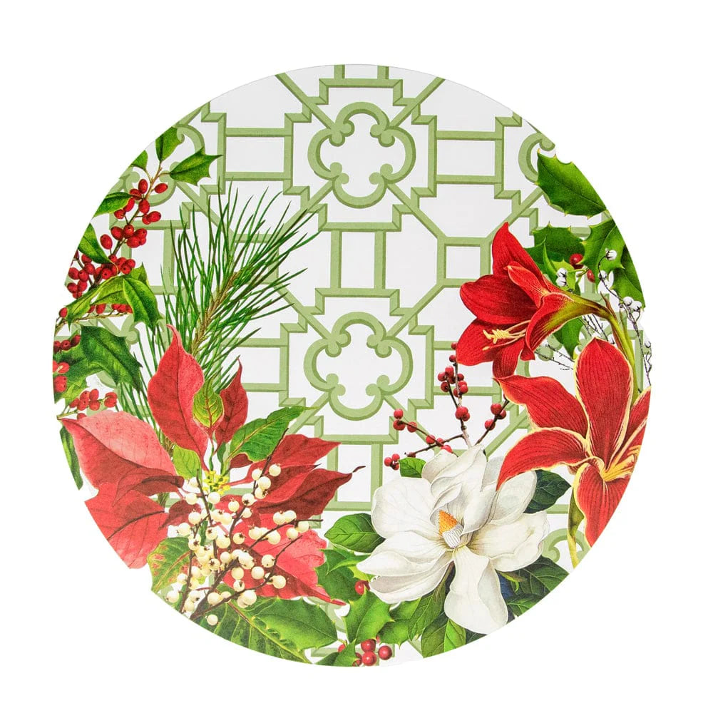 Caspari Christmas Garden Paper Placemats, Set of 12 - Charles Mayer