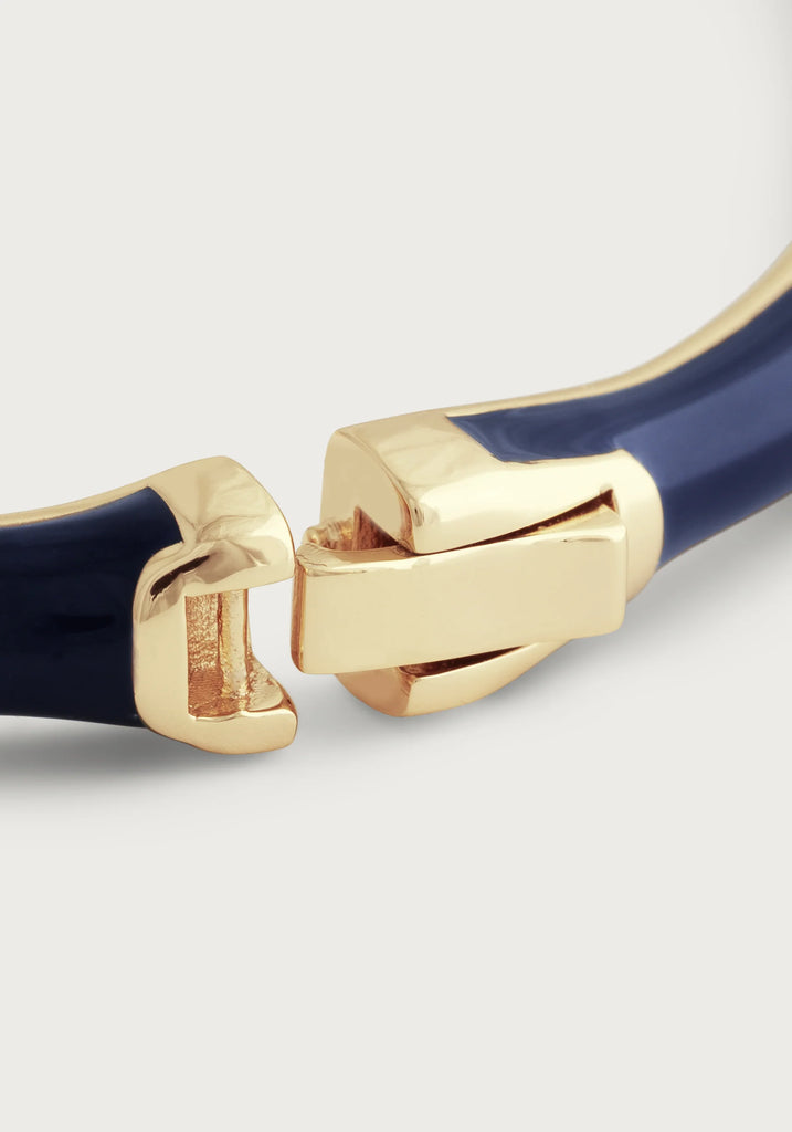 Anabel Aram Admiral Blue Bamboo Hinged Bangle - Charles Mayer