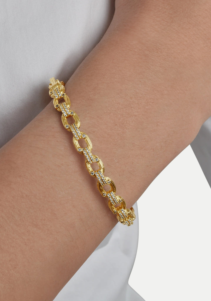 Anabel Aram Enchanted Forest Chain Hinged Bangle - Charles Mayer
