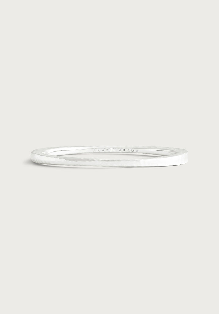 Anabel Aram Farrier Thin Silver Hinged Bangle - Charles Mayer