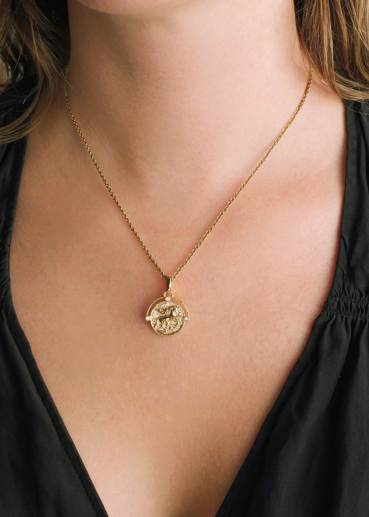 Anabel Aram Gold Coin Necklace - Charles Mayer