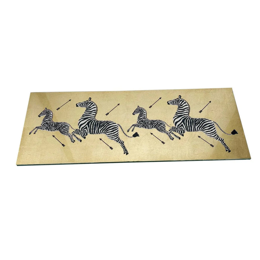 Caspari Zbras Gold Lacquer Bar Tray - Charles Mayer