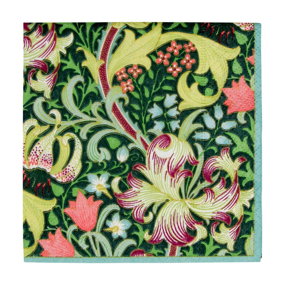 Caspari Golden Lily Cocktail Napkin - Charles Mayer