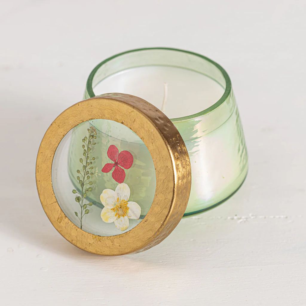 Rosy Rings Small Tomato Vine Pressed Flower Candle - Charles Mayer