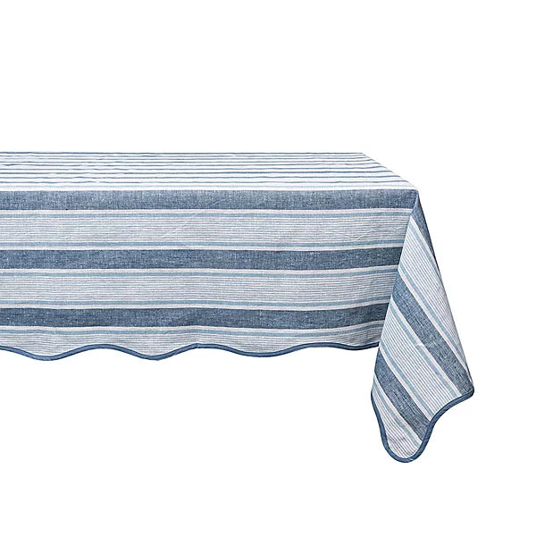 Juliska Cabana Stripe Ocean 60" x 120" Tablecloth - Charles Mayer