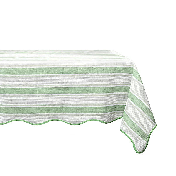 Juliska Cabana Stripe Seagrass 60" x 120" Tablecloth - Charles Mayer