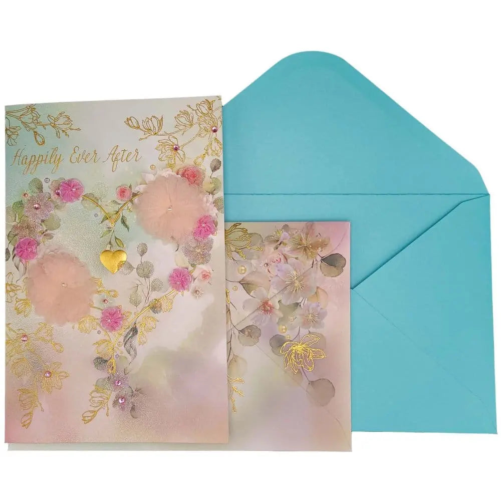 Niquea.D Heart Wreath Embellished Wedding Card - Charles Mayer