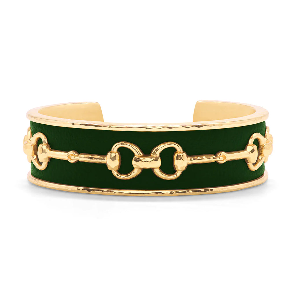 CAPUCINE DE WULF Equestrian Snaffle Bit Cuff in Forest Green - Charles Mayer