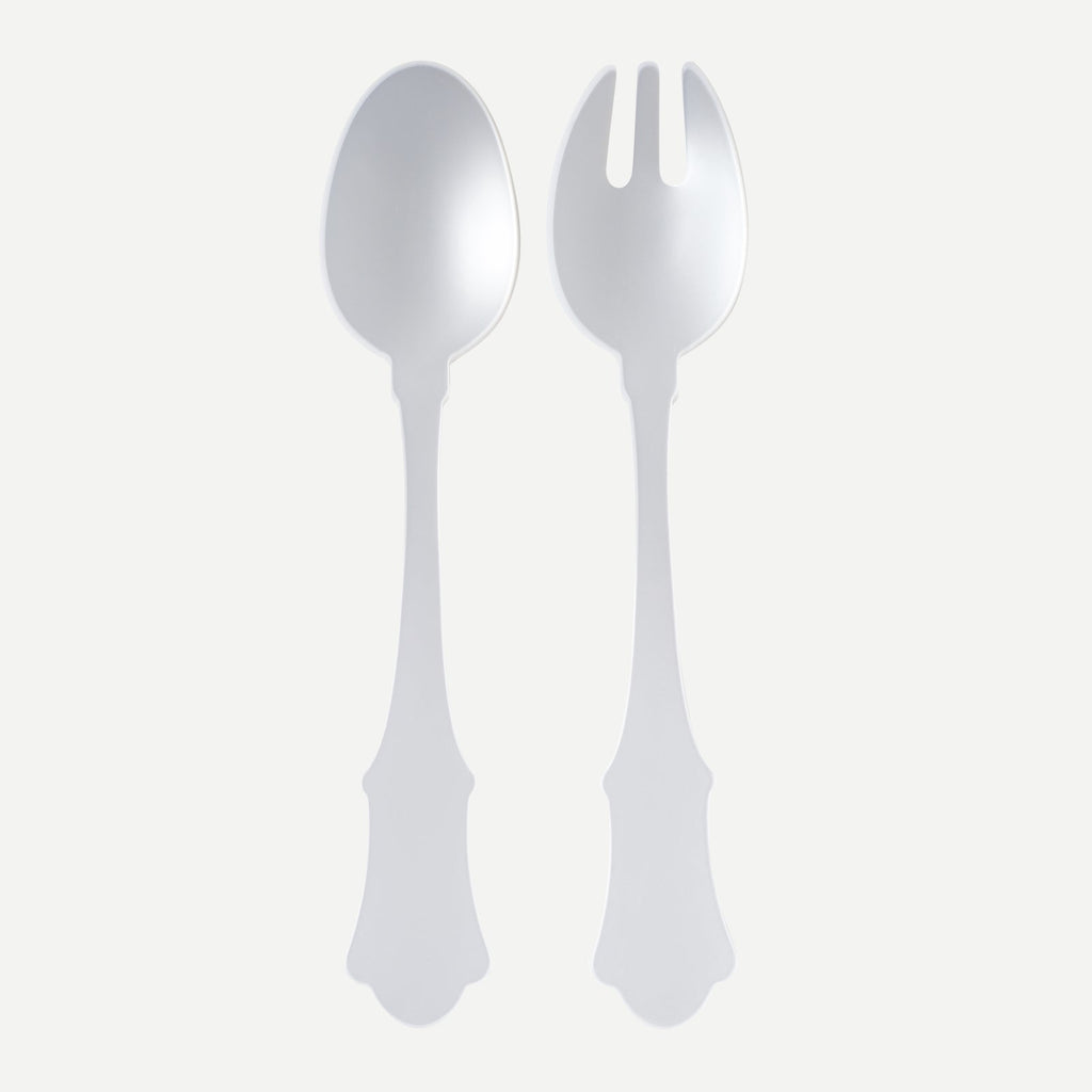 Sabre Honorine 2 Pc. Salad Set, White - Charles Mayer