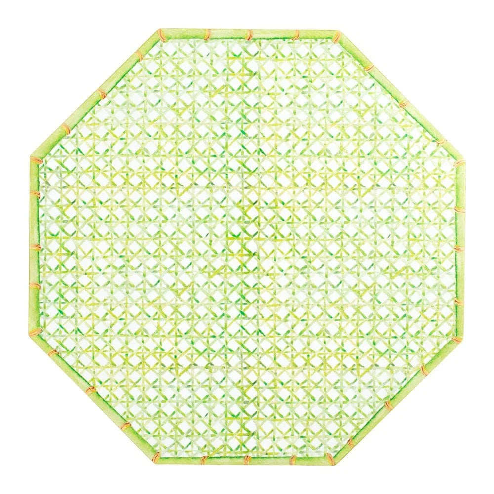 Caspari Trellis Green Wood Lacquer Placemat - Charles Mayer