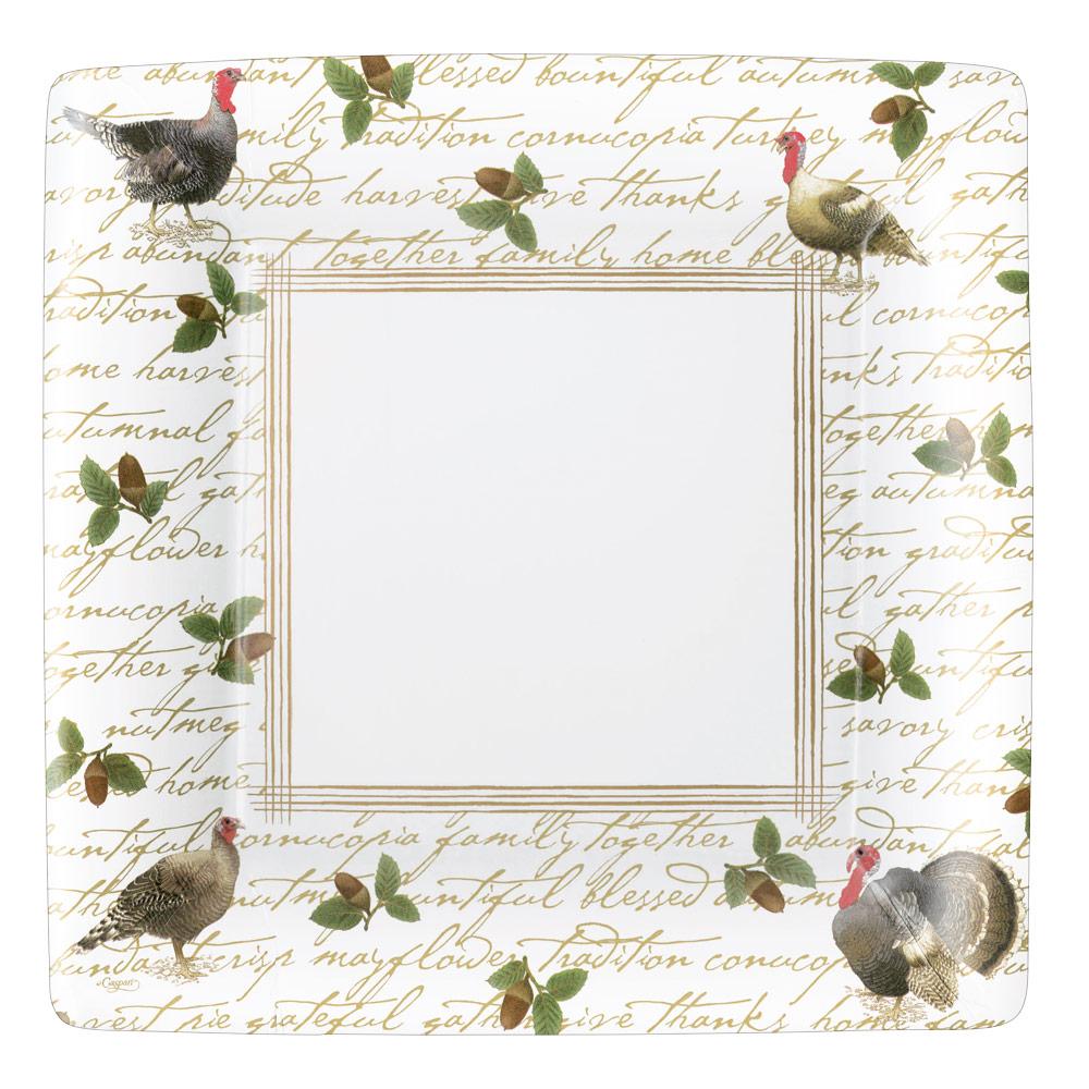 Caspari Founder's Thanksgiving Dinner Paper Plates - Charles Mayer