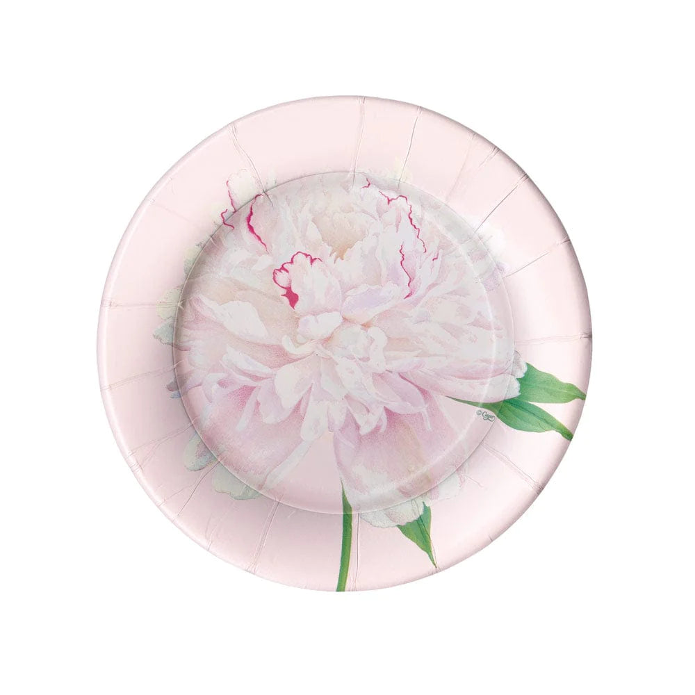 Caspari Duchess Peonies Blush Salad Plates - Charles Mayer