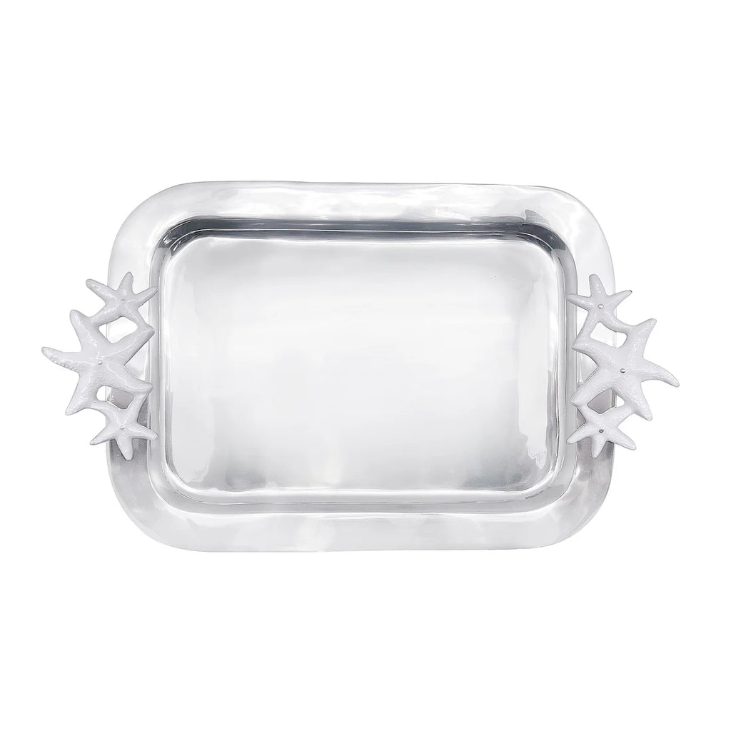 Mariposa White Starfish Handled Tray - Charles Mayer