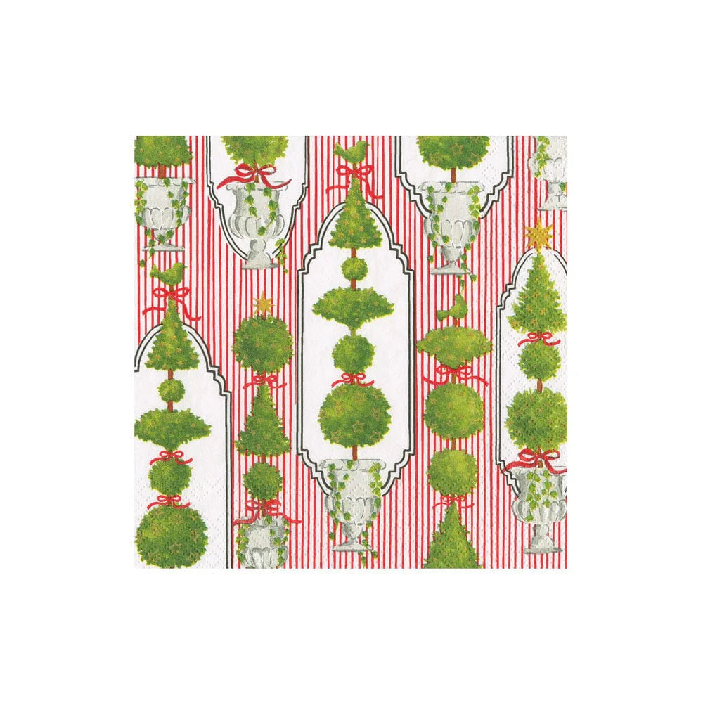 Eloise Red Topiaries Cocktail Napkins, 20 count - Charles Mayer