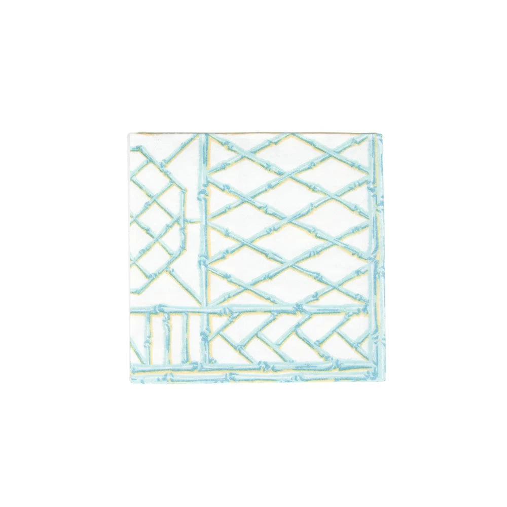 Caspari Robin's Egg Blue Bamboo Cocktail Napkin - Charles Mayer