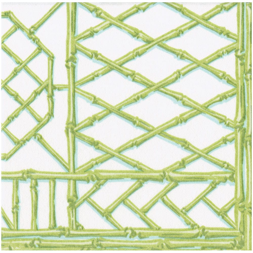 Caspari Green Bamboo Cocktail Napkin - Charles Mayer