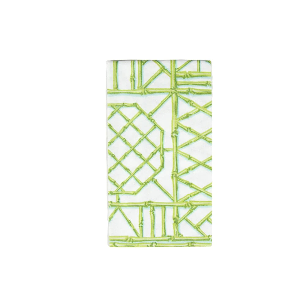 Caspari Green Bamboo Guest Napkin - Charles Mayer