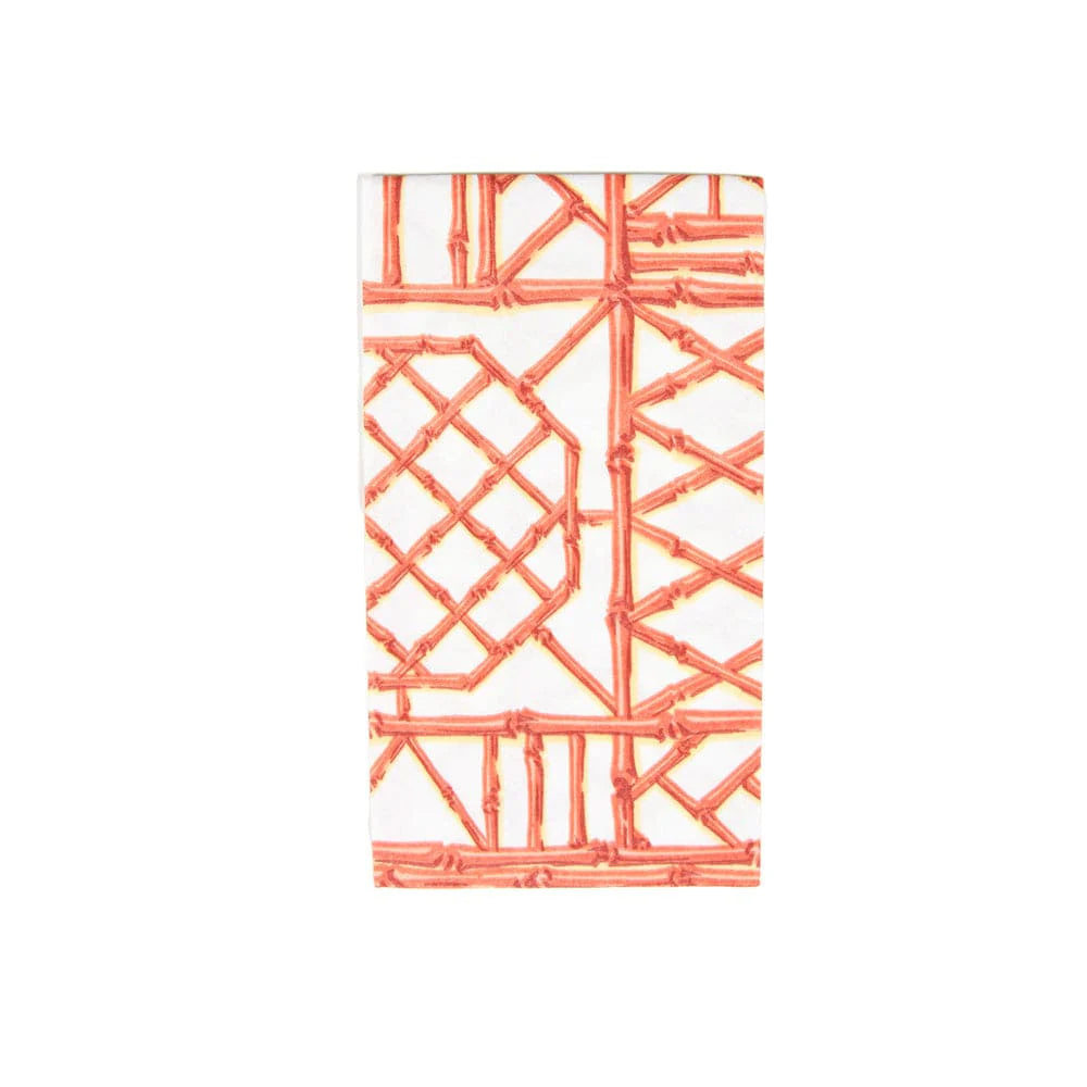 Caspari Coral Bamboo Guest Towel - Charles Mayer