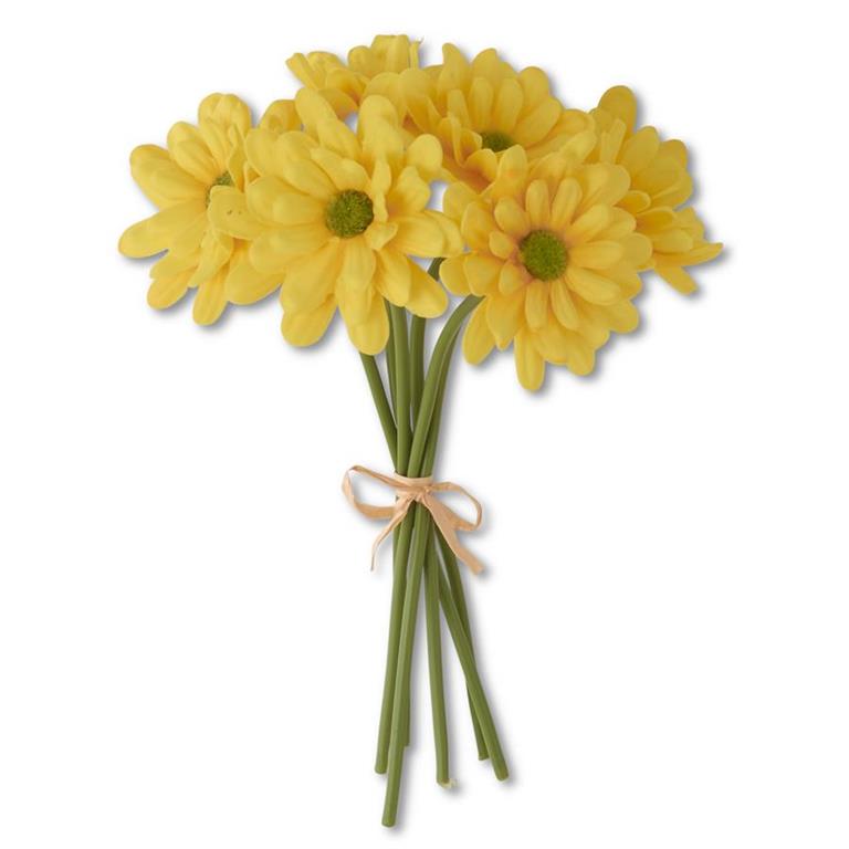 10" Yellow Real Touch Daisy Bundle, 6 Stem - Charles Mayer