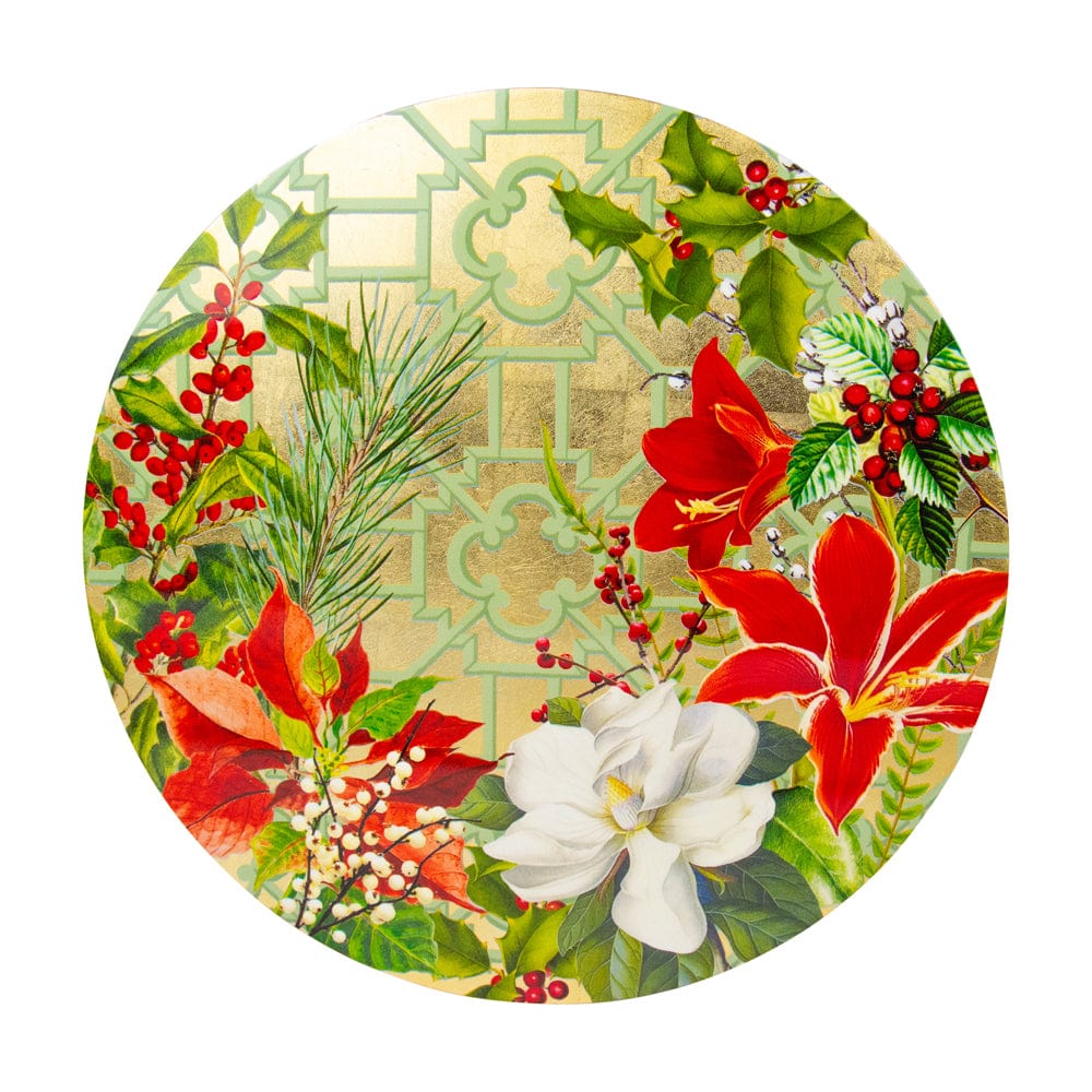 Caspari Christmas Garden Lacquer Placemat - Charles Mayer