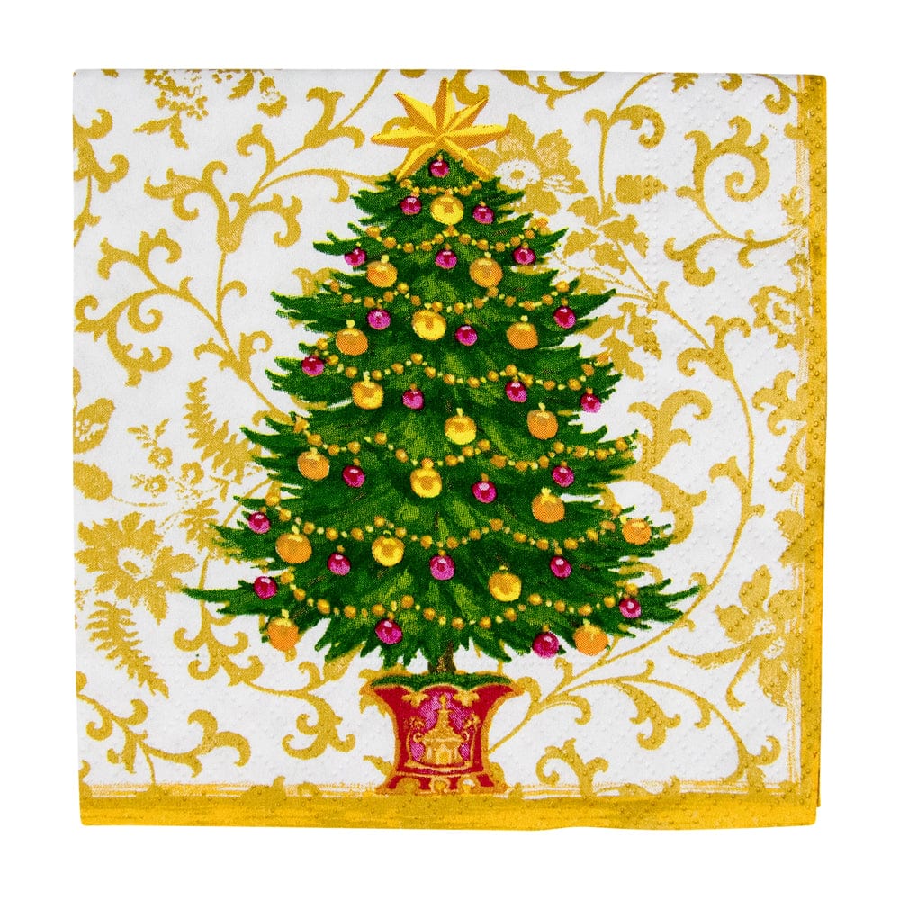 Caspari Gilded Tree Cocktail Napkin - Charles Mayer
