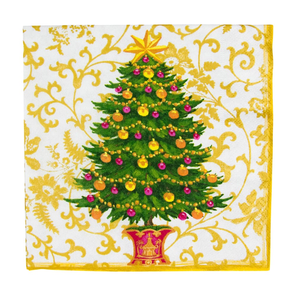 Caspari Gilded Tree Luncheon Napkin - Charles Mayer