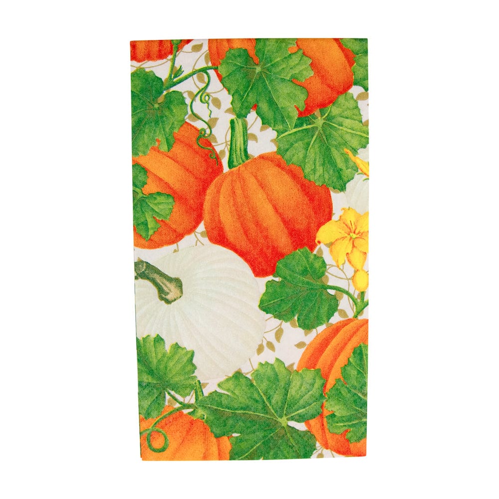 Caspari pumpkin Chintz White Guest Napkin - Charles Mayer