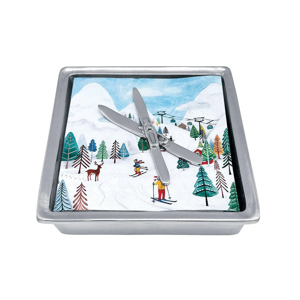 Mariposa Crossed Skis Signature Napkin Box - Charles Mayer