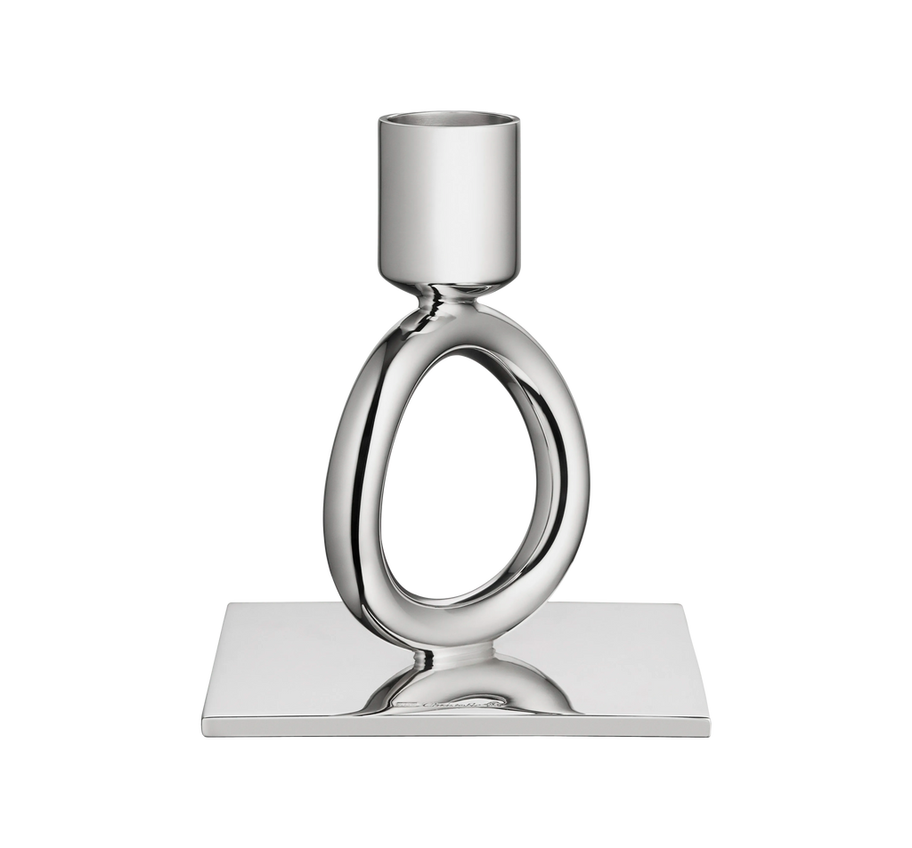 Christofle Vertigo Silver Plate Single Ring Candlestick Holder - Charles Mayer