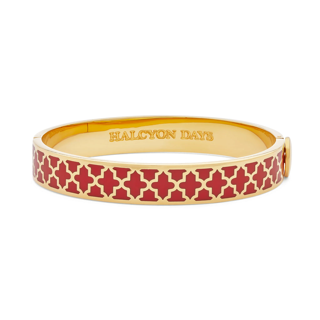 Halcyon Days Agama Red & Gold Hinged Bangle - Charles Mayer