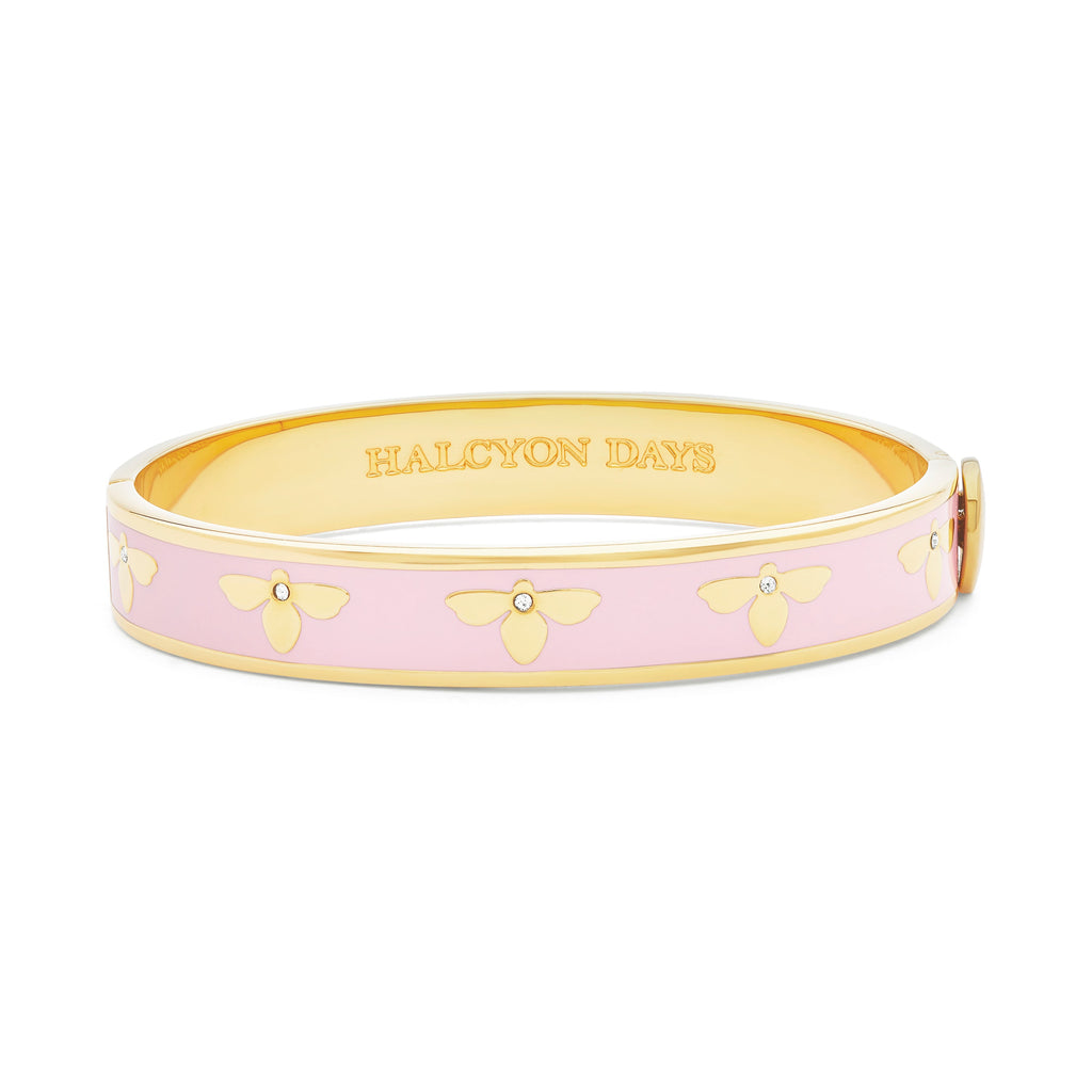 Halcyon Days Bee Pink Hinged Bangle - Charles Mayer