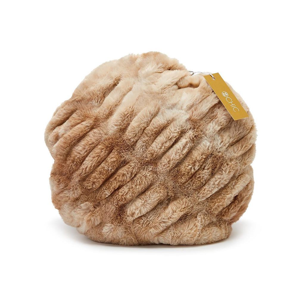 2 Chic Marbled Faux Fur Round Pillow - Charles Mayer