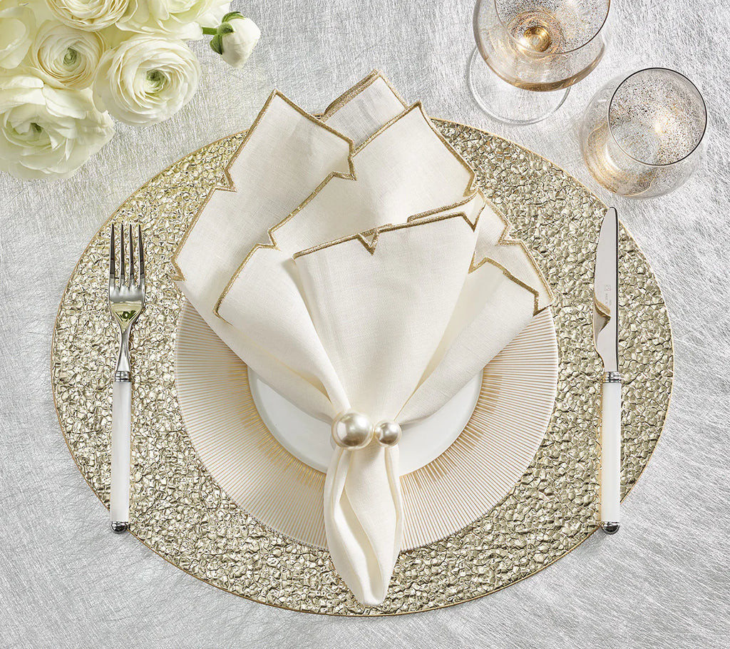 Kim Seybert Pearl & Gold Napkin Ring - Charles Mayer