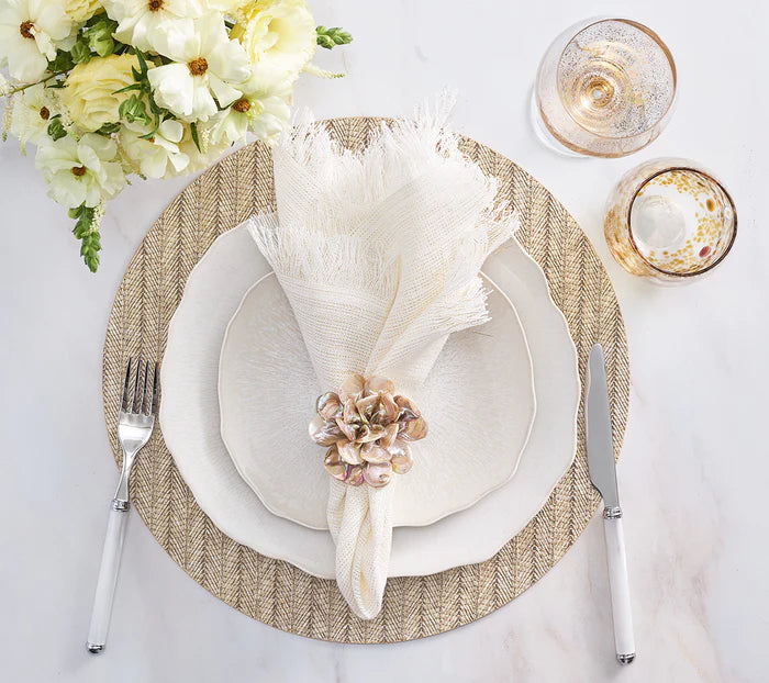 Kim Seybert Tan Herringbone Placemat - Charles Mayer