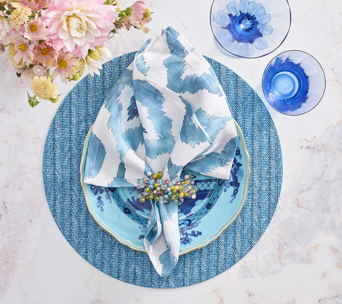 Kim Seybert Indigo Herringbone Placemat - Charles Mayer