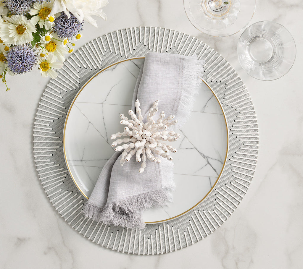 Kim Seybert Dreamweaver Gray & White Placemat - Charles Mayer
