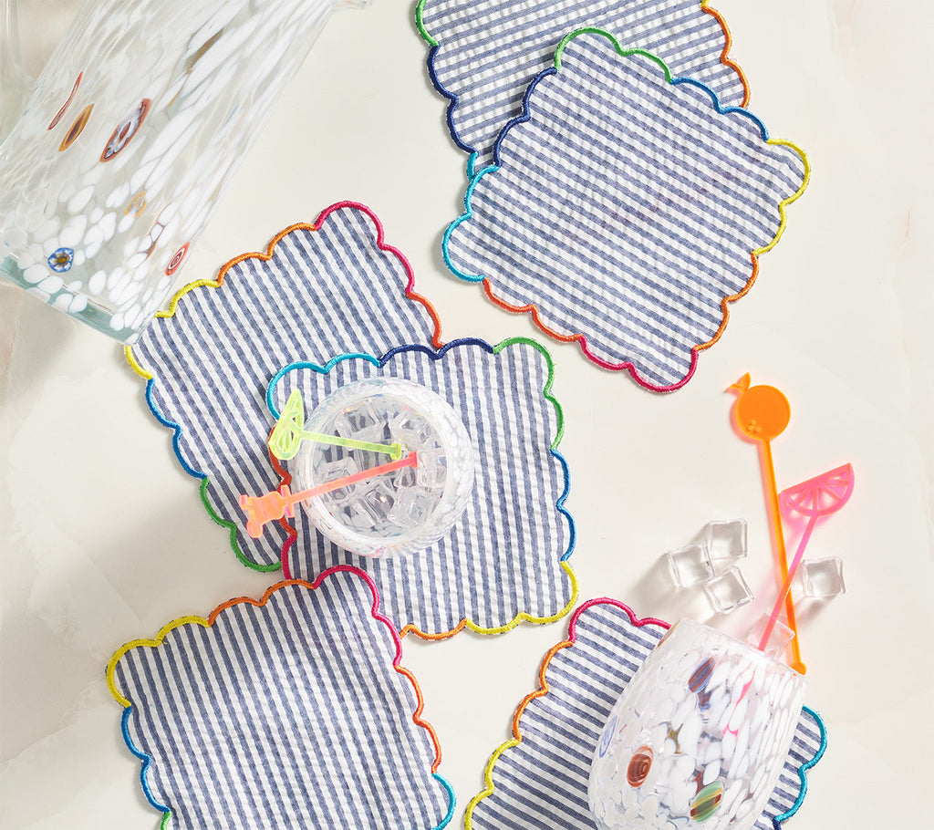 Kim Seybert Fiesta Cocktail Napkins, Set of 6 - Charles Mayer