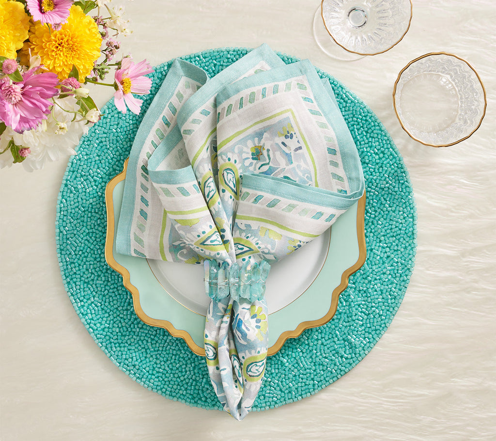 Kim Seybert Mira Seafoam Green Napkin - Charles Mayer