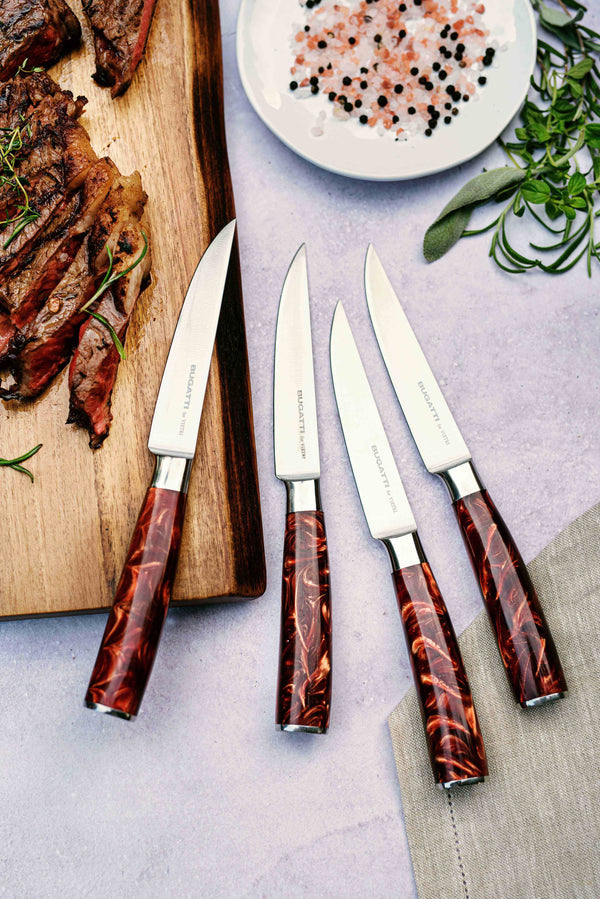 Vietri Coltelli Brown Marbled Steak Knives, Set/4 - Charles Mayer