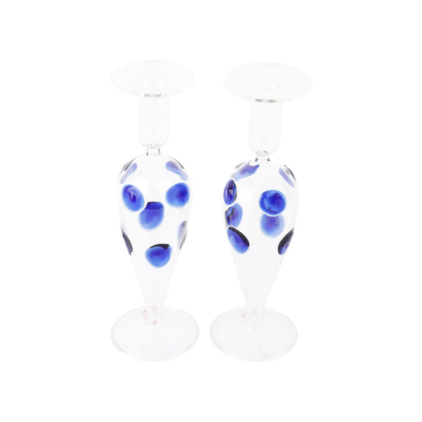 Vietri Drop Blue Candlestick, Set/2 - Charles Mayer