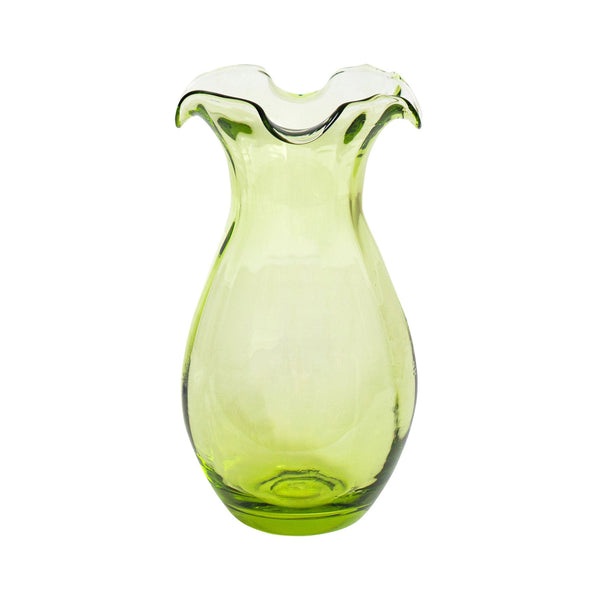 Vietri Hibiscus Green Vertical Fluted Small Vase - Charles Mayer